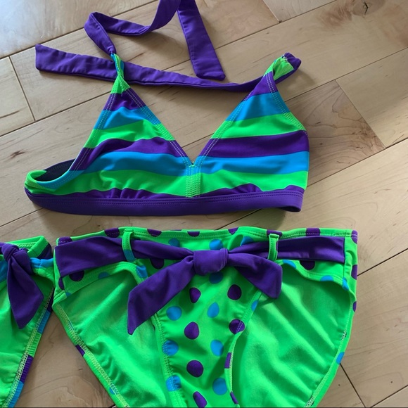 Justice 3 piece Bikini Bathing Suit Set 🌸 Size 12 - Picture 16 of 16